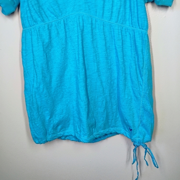 American Eagle Y2K Babydoll Top Blue Tie Waist Womens Medium Bella Swan - Picture 2 of 13